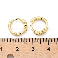 Heart Brass Micro Pave Clear Cubic Zirconia Hoop Earrings&nbsp;EJEW-Z102-29G