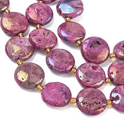 Electroplated Natural Druzy Geode Crystal Beads Strands&nbsp;G-G459-04