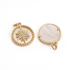 Brass Micro Pave Clear Cubic Zirconia Pendants&nbsp;ZIRC-L091-015G