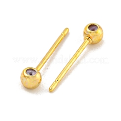 Brass Stud Earring Findings&nbsp;KK-U006-01G-01