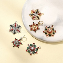 6Pcs 6 Styles Rack Plating Alloy Rhinestone Pendants&nbsp;FIND-YW0005-63