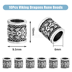 10Pcs Tibetan Style Alloy Dreadlocks Braiding Beads&nbsp;OHAR-DC0001-06A