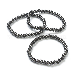Synthetic Non-magnetic Hematite Beaded Stretch Bracelets&nbsp;BJEW-D446-B-22