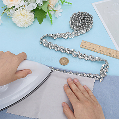 1 Yard Flower Alloy Rhinstone Appliques&nbsp;DIY-FG0008-70