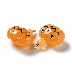 Halloween Pumpkin Transparent Resin Pendants&nbsp;LS-RESI-B010-03A