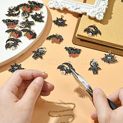 20Pcs 5 Colors Halloween Alloy Enamel Pendants&nbsp;FIND-CJ0002-72