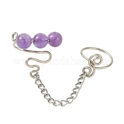 Natural Gemstone Cuff Rings&nbsp;RJEW-JR01072