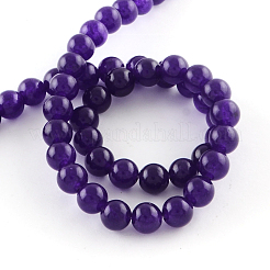 Dyed Natural White Jade Round Bead Strands&nbsp;G-Q937-4mm-22