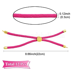 12Pcs 3 Colors Nylon Cords Bracelet Makings Fit for Connector Charms&nbsp;AJEW-YW0001-40A