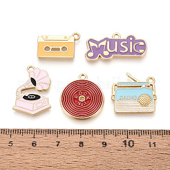 Rack Plating Alloy Enamel Pendants&nbsp;ENAM-T091-52M-G