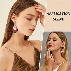 2 Pairs 2 Colors Bohemian PU Leather Teardrop Dangle Earrings&nbsp;EJEW-CL0001-04