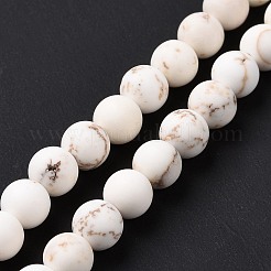 Natural Magnesite Round Bead Strands&nbsp;G-L358-4mm-02