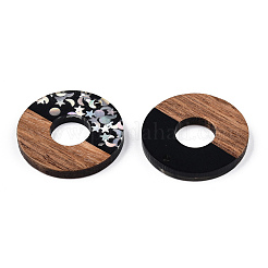 Opaque Resin & Walnut Wood Pendants&nbsp;RESI-N039-63C