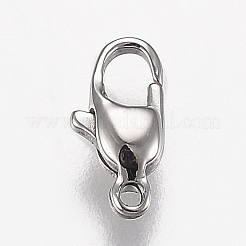 Tarnish Resistant Polished 316 Surgical Stainless Steel Lobster Claw Clasps&nbsp;STAS-Z013-12P