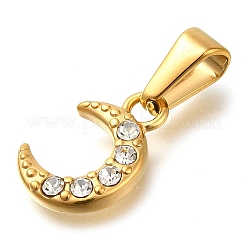 Ion Plating(IP) 304 Stainless Steel Charms with Rhinestone&nbsp;STAS-Z113-11G