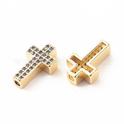 Rack Plating Brass Cubic Zirconia Beads&nbsp;KK-B051-06G-04
