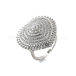 Brass Micro Pave Cubic Zirconia Cuff Rings&nbsp;RJEW-V007-06P