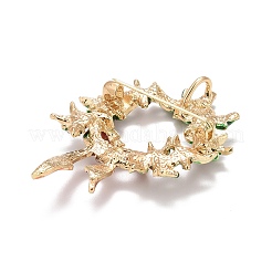 Christmas Wreath with Bowknot Enamel Pin with Rhinestone&nbsp;JEWB-A004-25G