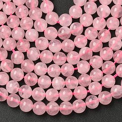 Pink Color Natural Madagascar Rose Quartz Beads Strands&nbsp;G-F222-41-6mm