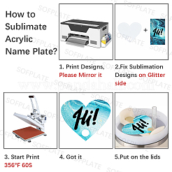 8Pcs Acrylic Heat Transfer Big Pendants&nbsp;FIND-SP0003-09C