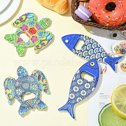 4Pcs 4 Styles Melamine Bottle Opener Fridge Magnet&nbsp;AJEW-CJ0001-54
