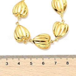 Valentine's Day 304 Stainless Steel Grooved Heart Link Chain Necklaces for Women&nbsp;NJEW-JN06132