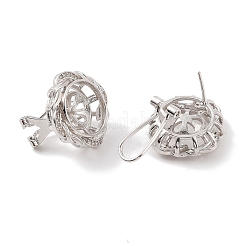 925 Sterling Silver Micro Pave Cubic Zirconia Earring Settings Findings&nbsp;STER-B003-25P