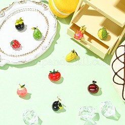10Pcs 10 Styles Fruit Theme Enamel Pins&nbsp;JEWB-CJ0001-83