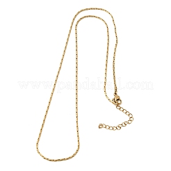 1.3MM 304 Stainless Steel Boston Link Chains Necklaces for Women Men&nbsp;NJEW-Z115-12G-04