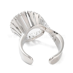 Rack Plating Brass Micro Pave Cubic Zirconia Cuff Rings&nbsp;RJEW-D025-12P
