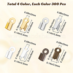 1200Pcs 4 Colors Iron Folding Crimp Ends&nbsp;IFIN-SP0001-10