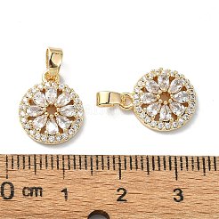 Brass Micro Pave Cubic Zirconia Pendants&nbsp;FIND-Z029-05G