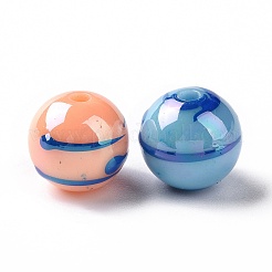 UV Plating Rainbow Iridescent Drawbench Acrylic Beads&nbsp;OACR-E009-10G