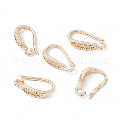 Brass Micro Pave Clear Cubic Zirconia Ear Hooks&nbsp;ZIRC-P100-05G-02