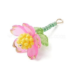 Glass Seed Beaded Flower Pendants&nbsp;PALLOY-MZ00737