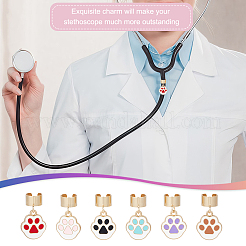 12Pcs 6 Colors Alloy Enamel Stethoscope Pendant Decorations&nbsp;HJEW-OC00200