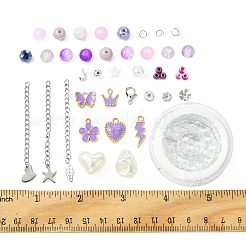 DIY Glass & CCB & ABS Plastic Imitation Pearl Beads Bracelets Mkaing Kits&nbsp;DIY-FS0007-17