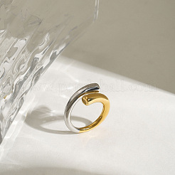 304 Stainless Steel Cuff Rings for Women&nbsp;RJEW-B133-01