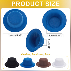 8Pcs 4 Colors Terry Fabric Mini Hat Fascinator Base&nbsp;AJEW-NB0005-99
