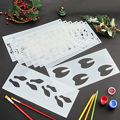 8Pcs 2 Styles Christmas Plastic Hollow Out Drawing Painting Stencils Templates&nbsp;DIY-GF0009-93