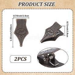 1 Pair Nib Shape Zinc Alloy Clips&nbsp;AJEW-CP0011-07