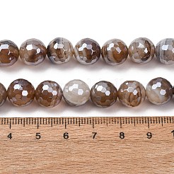 Electroplated Natural Agate Beads Strands&nbsp;G-B191-A07-10mm-12