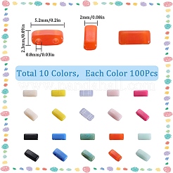 1000pcs 10 Colors Opaque Acrylic Slide Charms&nbsp;OACR-SC0001-37B