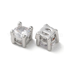 Brass Micro Pave Cubic Zirconia Slide Charms&nbsp;KK-F872-01P