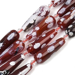 Natural Fire Crackle Agate Beads Strands&nbsp;G-K393-F01-10x30