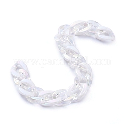 Handmade Imitation Pearl Acrylic Curb Chains&nbsp;AJEW-JB00626-01