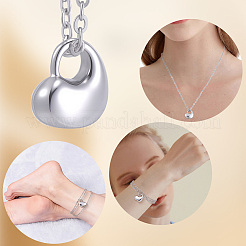 1Pc 304 Stainless Steel Heart Pendant Urn Ashes Necklaces&nbsp;NJEW-CN0001-20P
