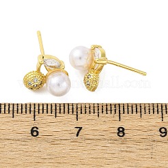 Cherry Brass Micro Pave Cubic Zirconia Stud Earrings&nbsp;EJEW-H158-08B-G