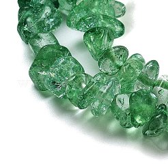 Transparent Crackle Glass Beads Strands&nbsp;GLAA-U004-01C