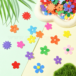 300Pcs 5 Styles Flower Non-Woven Accessories&nbsp;DIY-SC0031-15